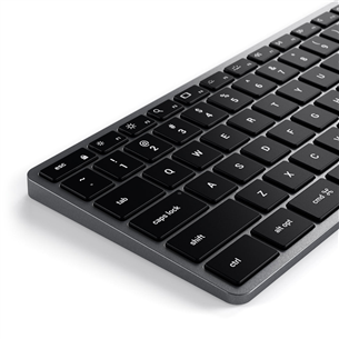 Klaviatūra Satechi Slim W3 Wired Backlit Keyboard, USB-C, SWE, Gray/Black