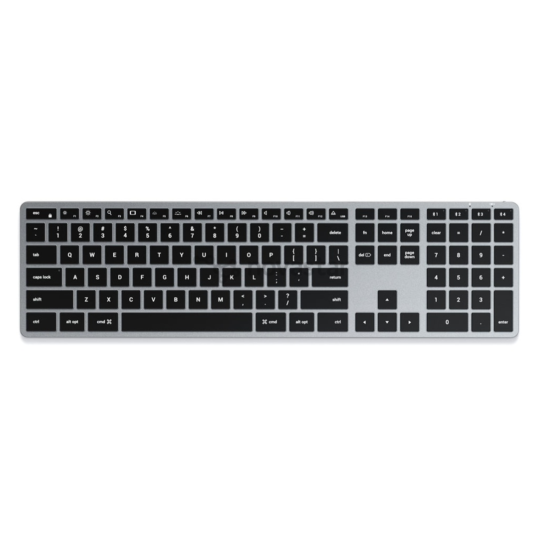 Klaviatūra Satechi Slim X3 Bluetooth Backlit Keyboard, SWE, Belaidė, Pilka/Juoda