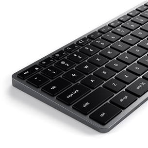 Klaviatūra Satechi Slim X3 Bluetooth Backlit Keyboard, SWE, Belaidė, Pilka/Juoda