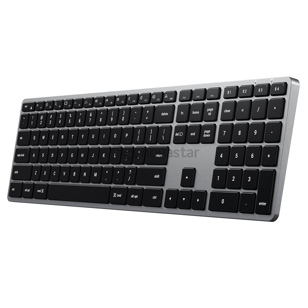Klaviatūra Satechi Slim X3 Bluetooth Backlit Keyboard, SWE, Belaidė, Pilka/Juoda