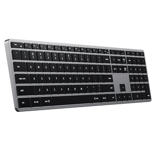 Klaviatūra Satechi Slim X3 Bluetooth Backlit Keyboard, SWE, Belaidė, Pilka/Juoda