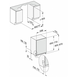 Įmontuojama indaplovė Miele G7250SCVICLST