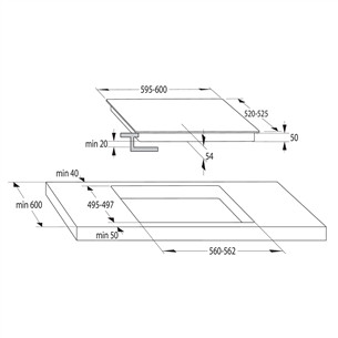 Hisense, MoveZone, plotis 59,5 cm, berėmė, juoda - Įmontuojama indukcinė kaitlentė