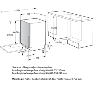 Hisense, 16 place settings, width 59.6 cm - Built-in Dishwasher