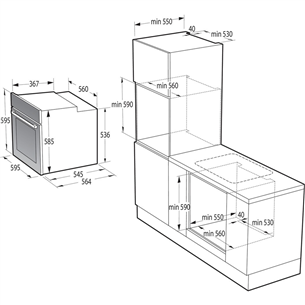 Hisense, 77 L, inox - Built-in Oven