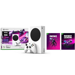 Žaidimų konsolė Microsoft Xbox Series S All-Digital + Fortnite + Rocket League, 512 GB, Balta