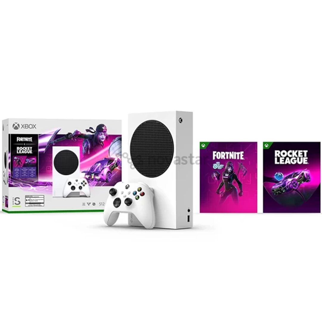Žaidimų konsolė Microsoft Xbox Series S All-Digital + Fortnite + Rocket League, 512 GB, Balta