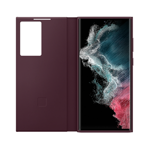 Dėklas Samsung Galaxy S22 Ultra S-View Flip Cover, Burgundy