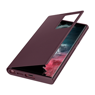 Dėklas Samsung Galaxy S22 Ultra S-View Flip Cover, Burgundy