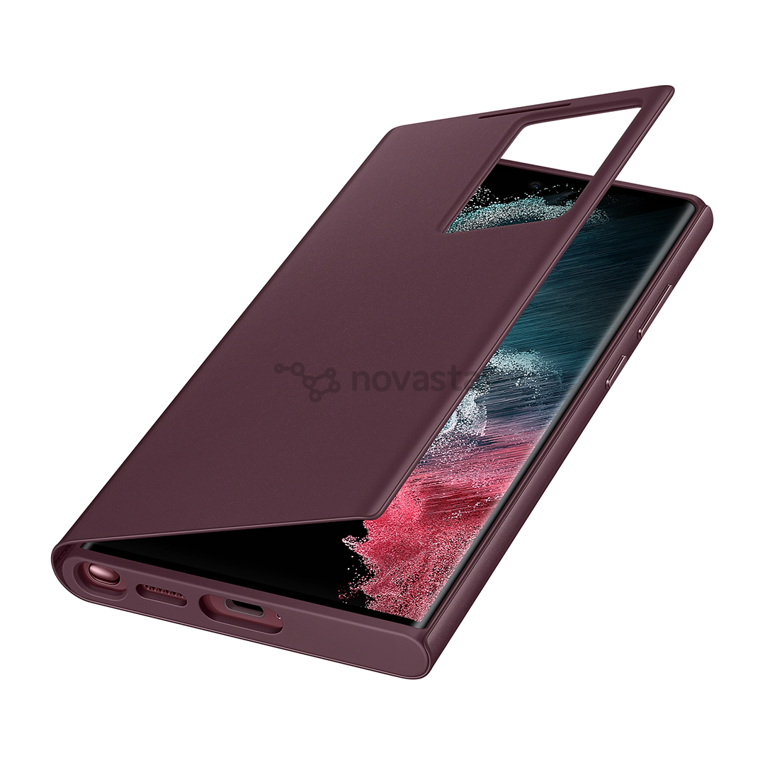 Dėklas Samsung Galaxy S22 Ultra S-View Flip Cover, Burgundy