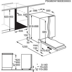 AEG, 15 place settings - Built-in Dishwasher