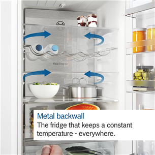 Bosch, NoFrost, 363 L, aukštis 203 cm, nerūdijančio plieno - Šaldytuvas