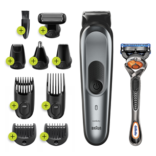 Braun, 10-in-one, grey/black - Multi grooming kit