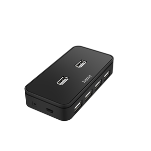 Šakotuvas Hama USB Hub, 7 Ports, USB 2.0, juodas