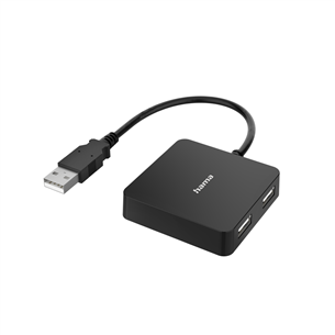 Šakotuvas Hama USB Hub, 4 Ports, USB 2.0, black