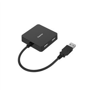 Hama USB Hub, 4 интерфейса, USB 2.0, черный - USB-хаб