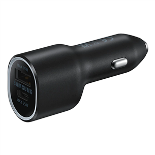 Automobilinis įkroviklis Samsung Duo, USB-A, USB-C, 25 W + 15 W, juodas