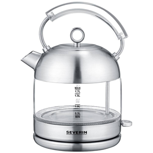 Severin retro, 2400 W, 1.7 L, clear/silver - Kettle WK3459