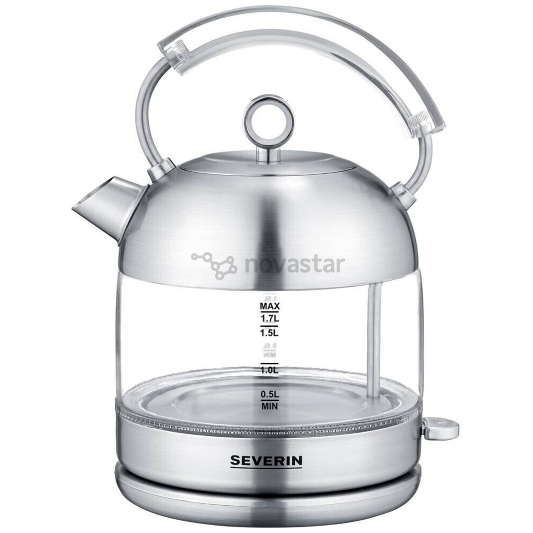 Severin retro, 2400 W, 1.7 L, clear/silver - Kettle