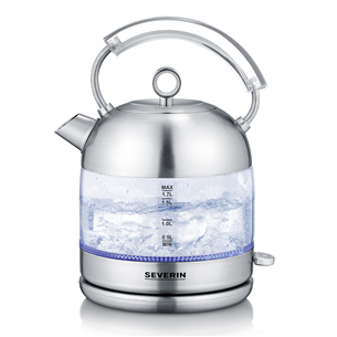 Severin retro, 2400 W, 1.7 L, clear/silver - Kettle