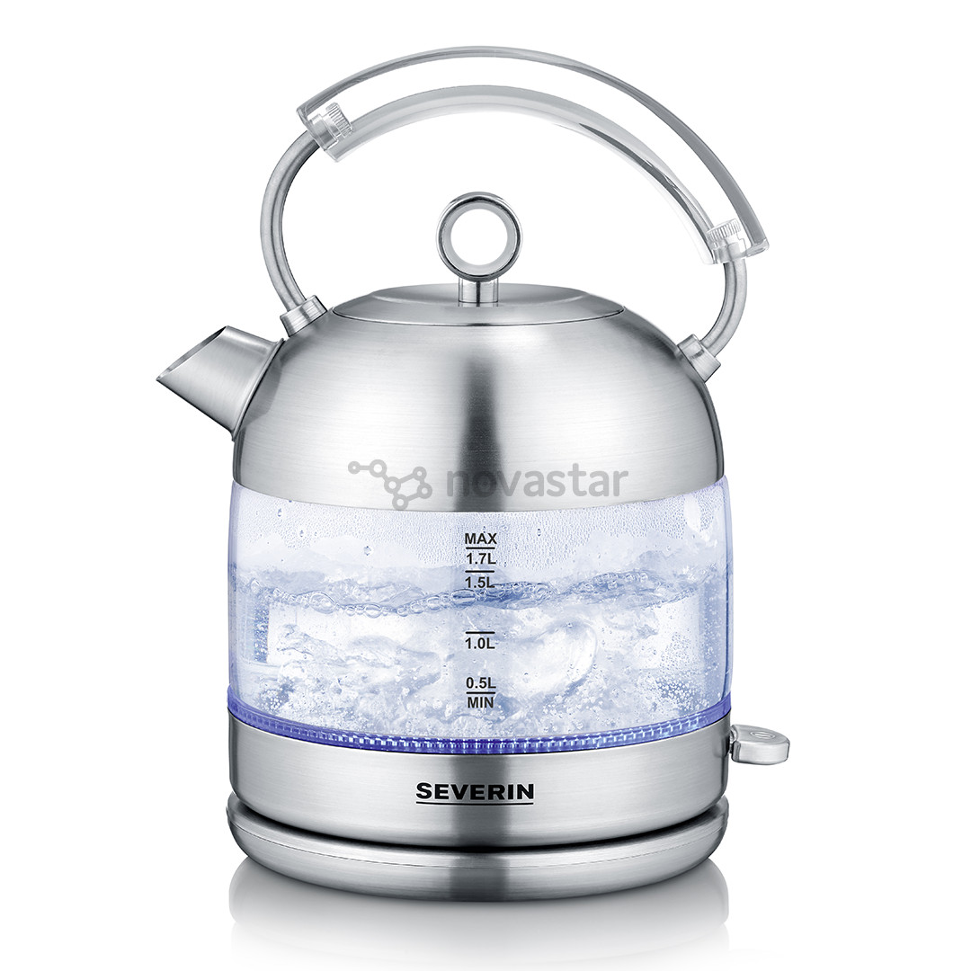 Severin retro, 2400 W, 1.7 L, clear/silver - Kettle