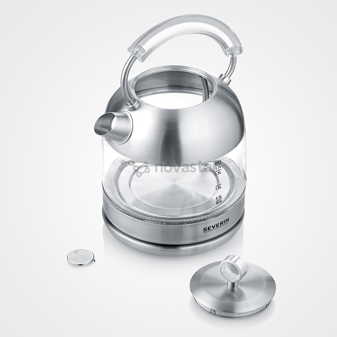 Severin retro, 2400 W, 1.7 L, clear/silver - Kettle