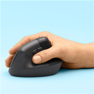 Logitech Lift Vertical Ergonomic Mouse, silent, juoda - Belaidė pelė