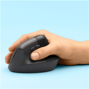 Logitech Lift Vertical Ergonomic Mouse, silent, black - Wireless Optical Mouse