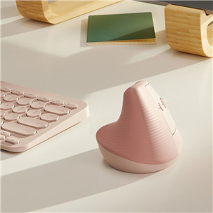 Logitech Lift Vertical Ergonomic Mouse, silent, rožinė - Belaidė pelė