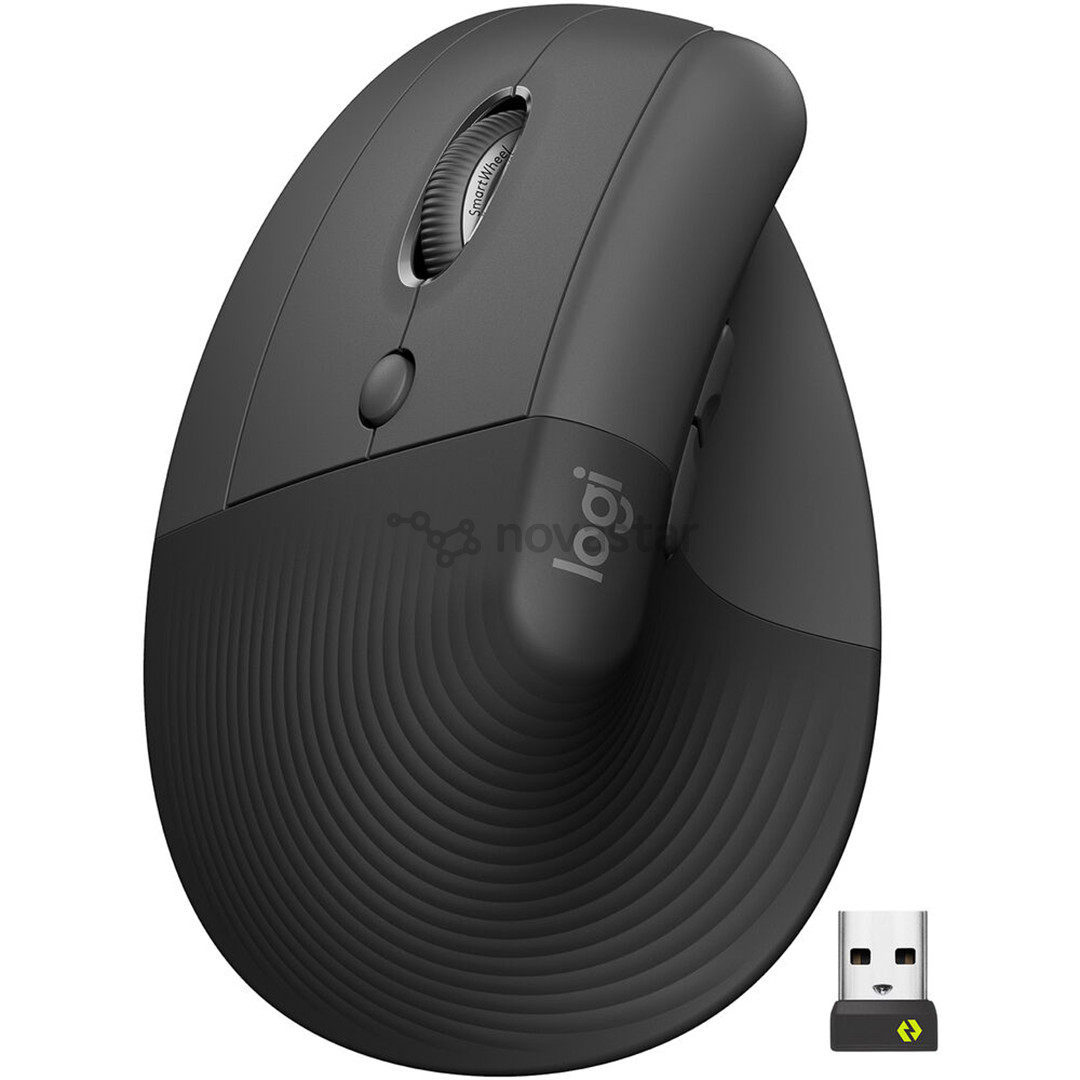 Pelė Logitech Lift Vertical Ergonomic, kairiarankiams, 910-006474, Juoda