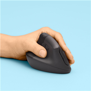 Pelė Logitech Lift Vertical Ergonomic, LH, 910-006474, Juoda