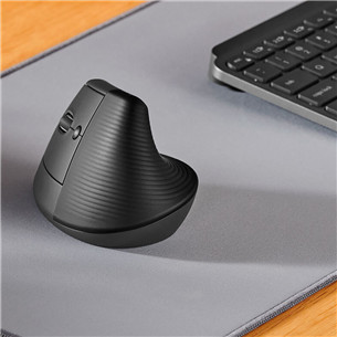 Pelė Logitech Lift Vertical Ergonomic, kairiarankiams, 910-006474, Juoda