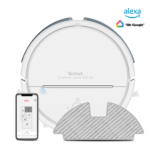 Tefal X-plorer S120 Animal & Allergy, сухая и влажная уборка, белый - Робот-пылесос