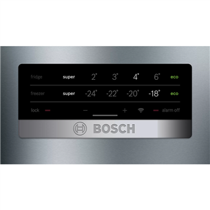 Bosch, NoFrost, 438 л, высота 203 см, нерж. сталь - Холодильник