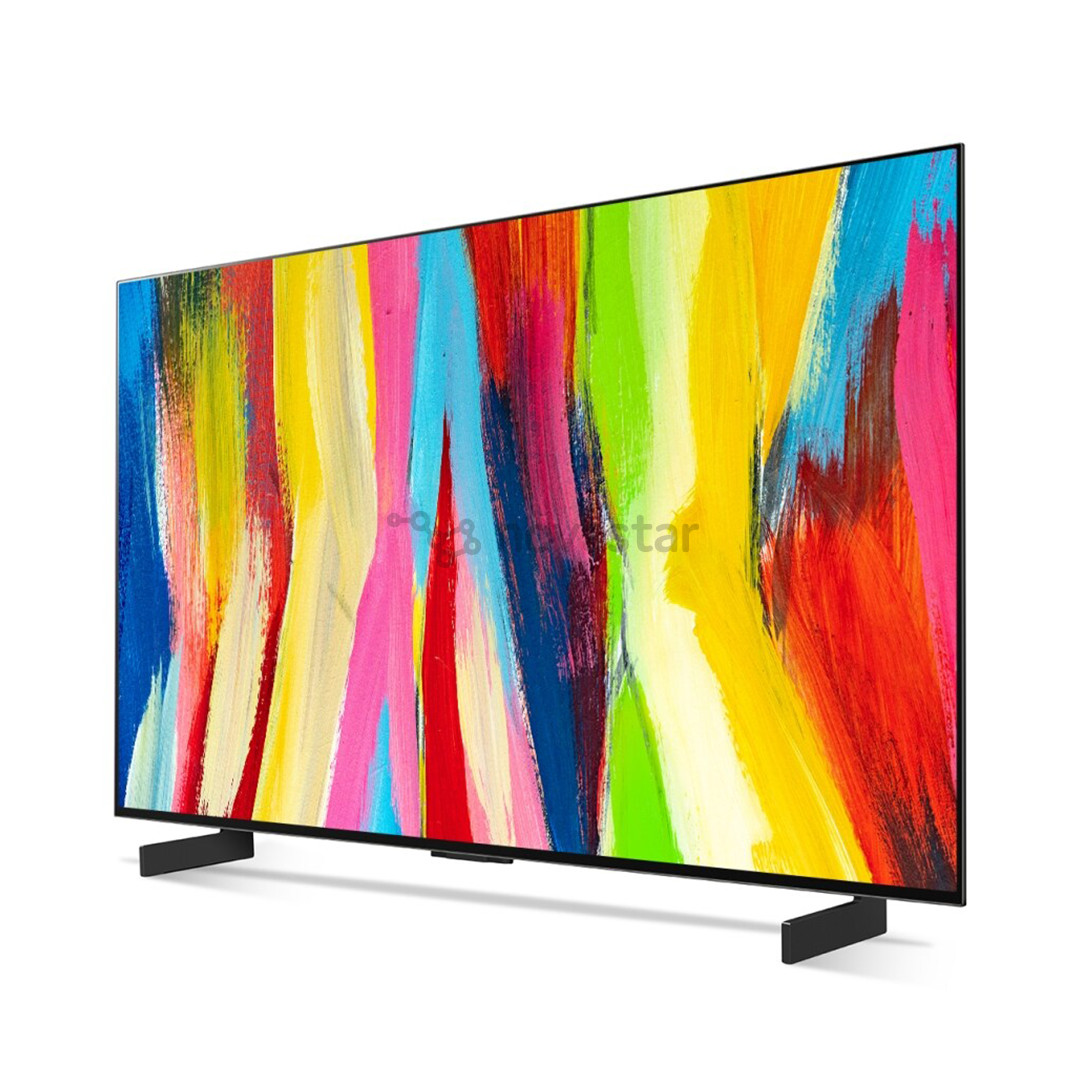 LG OLED42C21LA, 42", 4K UHD, OLED, feet stand, gray - TV