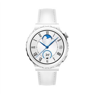 Huawei Watch GT 3 Pro, 43 mm, leather strap, white/silver - Smartwatch