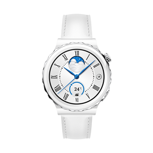 Išmanusis laikrodis Huawei Watch GT 3 Pro, 43 mm, leather strap, white/silver