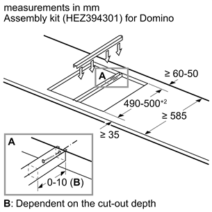 Bosch Domino, ширина 30,6 см, стальная рама, черный - Интегрируемая керамическая варочная панель