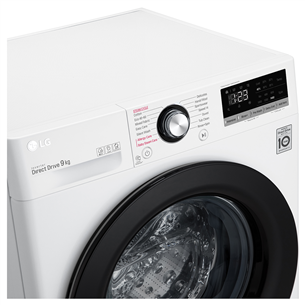 LG, ThinQ, 9 kg, depth 56.5 cm, 1400 rpm - Front Load Washing Machine