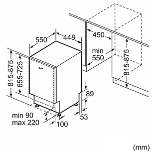 Įmontuojama indaplovė Bosch SPV2XMX01E