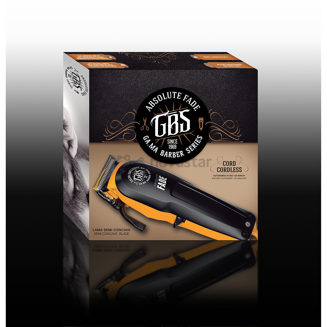 GA.MA Absolute Fade, 0.8-25 mm, black/yellow - Hair Clipper