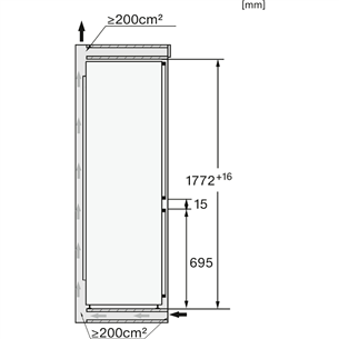 Miele, 245 L, height 177 cm - Built-in Refrigerator