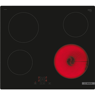 Bosch, width 59.2 cm, frameless, black - Built-in Ceramic Hob PKE611BA2E