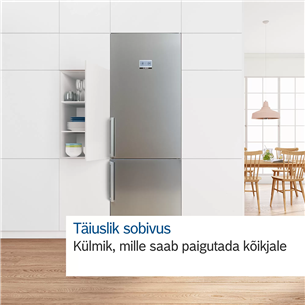 Bosch, NoFrost, 363 L, height 203 cm, black inox - Refrigerator