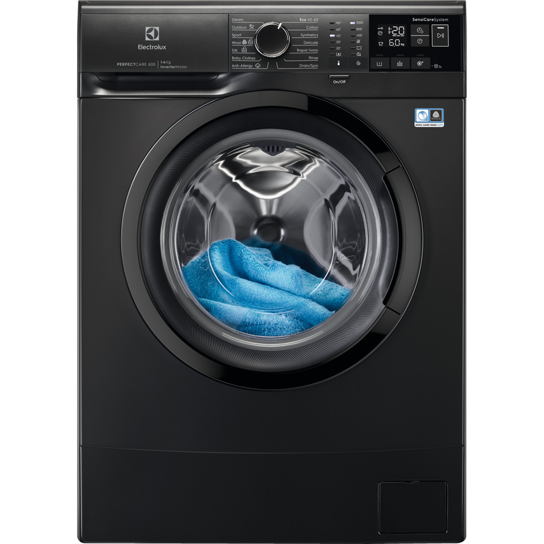 Electrolux PerfectCare 600, 6 kg, depth 37.8 cm, 1000 rpm, dark gray - Front Load Washing Machine