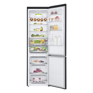 LG GBB7 Series, NoFrost, 384 L, height 203 cm, black - Refrigerator