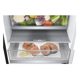 LG GBB7 Series, NoFrost, 384 L, height 203 cm, black - Refrigerator