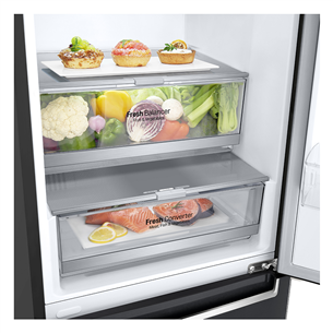LG GBB7 Series, NoFrost, 384 л, высота 203 см, черный - Холодильник