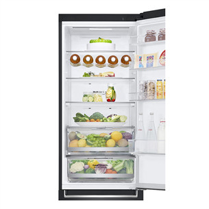 LG GBB7 Series, NoFrost, 384 л, высота 203 см, черный - Холодильник