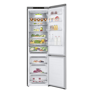 LG, NoFrost, 384 L, height 203 cm, inox - Refrigerator